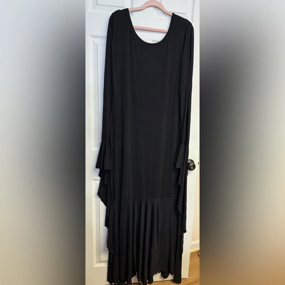 Amazon Flowy Witchy Women's Black Lace Back Maxi Dress Size XXL New